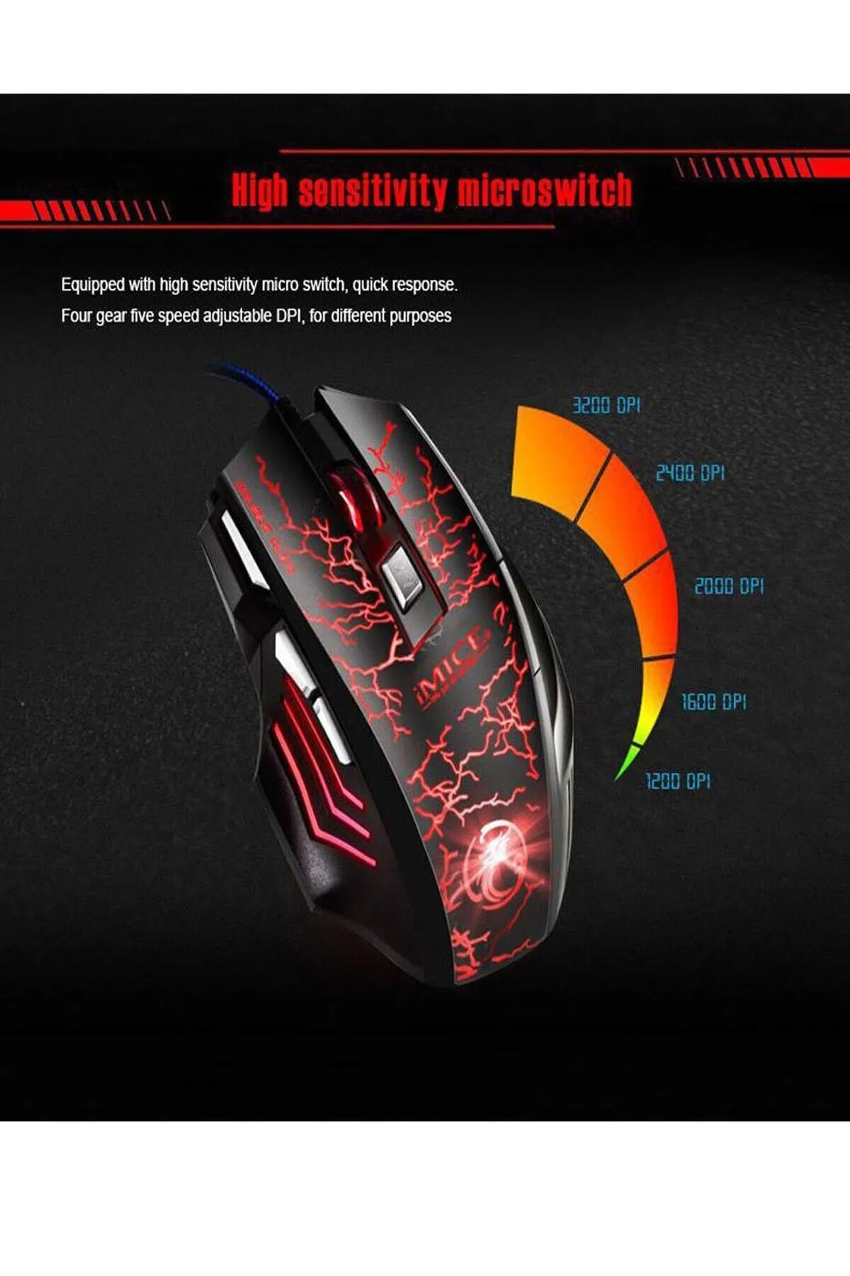 Sonia A7 Oyun Mouse Kablolu Usb Optik Oyuncu Mause Ergonomik Led Işıklı Gaming 7 Tuş Fonksiyonlu